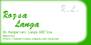 rozsa langa business card